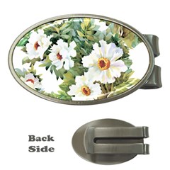 White Flowers Money Clips (oval)  by goljakoff