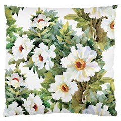 White Flowers Large Cushion Case (one Side) by goljakoff