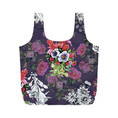 Purple Flowers Full Print Recycle Bag (m) by goljakoff