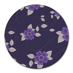 Purple Flowers Round Mousepads by goljakoff