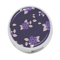 Purple Flowers 4-port Usb Hub (one Side) by goljakoff