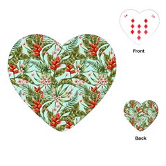 Tropical Flowers Playing Cards Single Design (heart) by goljakoff