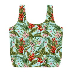 Tropical Flowers Full Print Recycle Bag (l) by goljakoff