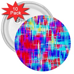 Red Blue Messy Stripes                                                         3  Button (10 Pack) by LalyLauraFLM