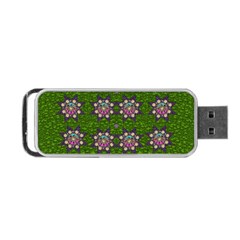 Star Over The Healthy Sacred Nature Ornate And Green Portable Usb Flash (one Side) by pepitasart