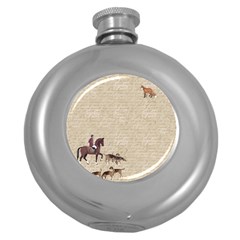 Foxhunt Horse And Hound Round Hip Flask (5 Oz) by Abe731