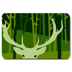 Forest Deer Tree Green Nature Large Doormat 