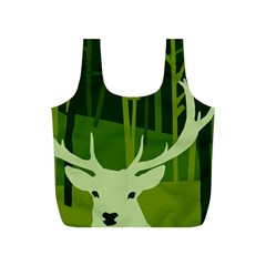 Forest Deer Tree Green Nature Full Print Recycle Bag (s) by HermanTelo