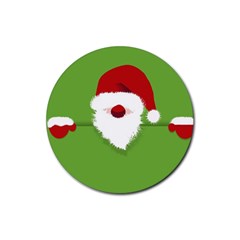 Santa Claus Hat Christmas Rubber Coaster (round) 