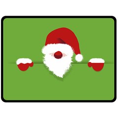 Santa Claus Hat Christmas Double Sided Fleece Blanket (large) 