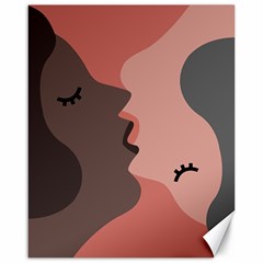 Illustrations Of Love And Kissing Women Canvas 16  X 20 