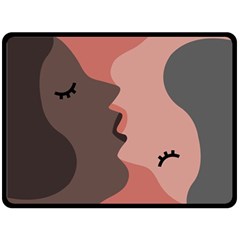 Illustrations Of Love And Kissing Women Double Sided Fleece Blanket (large) 