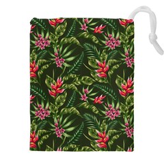 Tropical Flowers Drawstring Pouch (5xl) by goljakoff