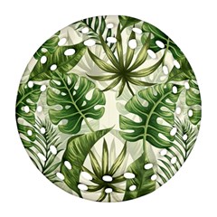 Green Leaves Round Filigree Ornament (two Sides) by goljakoff