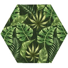 Green Leaves Wooden Puzzle Hexagon by goljakoff