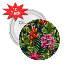 Tropical Flowers 2 25  Buttons (10 Pack)  by goljakoff