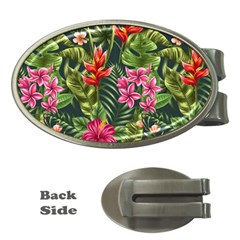 Tropical Flowers Money Clips (oval)  by goljakoff