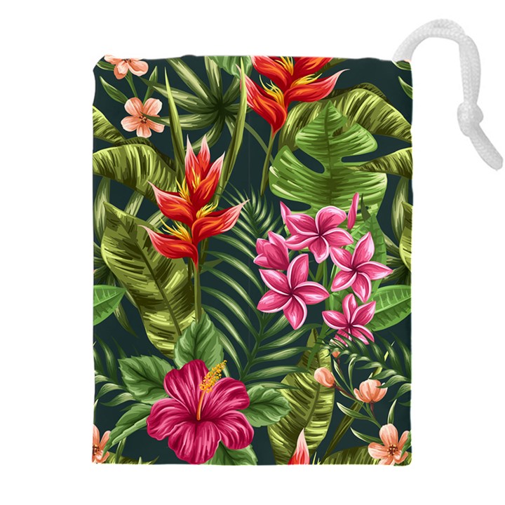 Tropical flowers Drawstring Pouch (4XL)