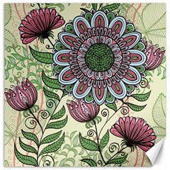 Flower Mandala Canvas 12  X 12  by goljakoff