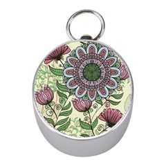 Flower Mandala Mini Silver Compasses by goljakoff