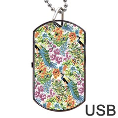 Peacock Pattern Dog Tag Usb Flash (one Side) by goljakoff