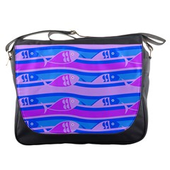 Fish Texture Blue Violet Module Messenger Bag by HermanTelo