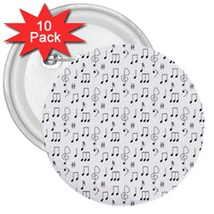 Music Notes Wallpaper 3  Buttons (10 Pack) 