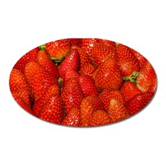 Colorful Strawberries At Market Display 1 Oval Magnet by dflcprintsclothing