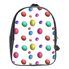 Egg Easter Texture Colorful School Bag (Large)