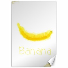 Banana Fruit Watercolor Painted Canvas 12  X 18  by Mariart