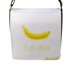 Banana Fruit Watercolor Painted Flap Closure Messenger Bag (l) by Mariart