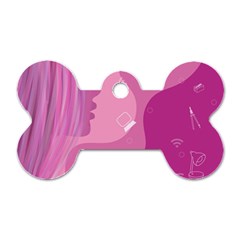 Online Woman Beauty Purple Dog Tag Bone (two Sides) by Mariart