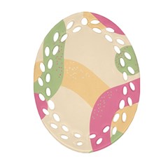 Line Pattern Dot Oval Filigree Ornament (two Sides)