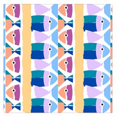 Illustrations Of Fish Texture Modulate Sea Pattern Large Satin Scarf (square) by Alisyart