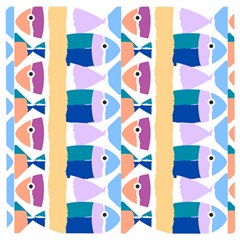 Illustrations Of Fish Texture Modulate Sea Pattern Wooden Puzzle Square