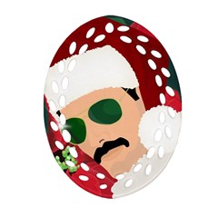 Mr  Bad Guy Santa Ornament (oval Filigree) by Satokina