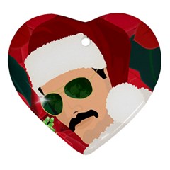 Mr  Bad Guy Santa For Awp Heart Ornament (two Sides) by Satokina