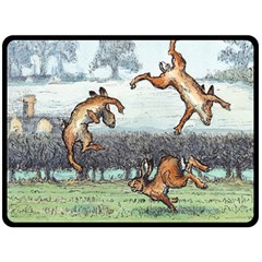 Happy Is The Hare At Morning - By Larenard Double Sided Fleece Blanket (large)  by LaRenard