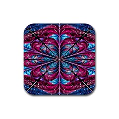 Fractal Flower Rubber Square Coaster (4 pack) 