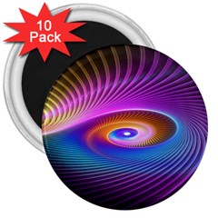 Fractal Illusion 3  Magnets (10 pack) 