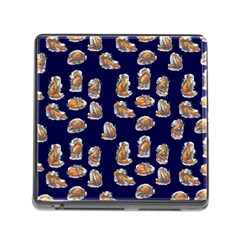 Little Fox - Navy - By Larenard Memory Card Reader (square 5 Slot)