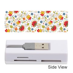 Red Yellow Flower Pattern Memory Card Reader (stick) by designsbymallika