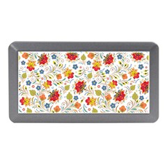 Red Yellow Flower Pattern Memory Card Reader (mini) by designsbymallika