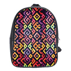 Square Pattern 2 School Bag (xl) by designsbymallika