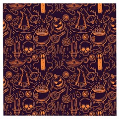 Halloween Pattern 5 Wooden Puzzle Square by designsbymallika