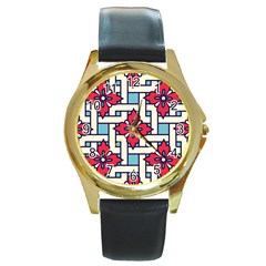 Diwali Pattern Round Gold Metal Watch by designsbymallika