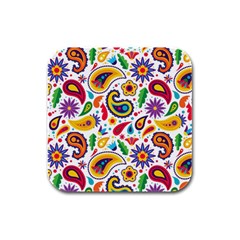 Baatik Print Rubber Square Coaster (4 Pack)  by designsbymallika