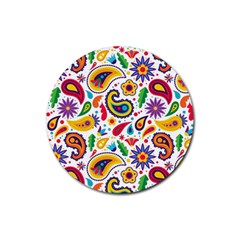 Baatik Print Rubber Round Coaster (4 Pack)  by designsbymallika