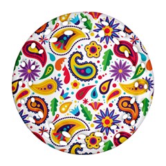 Baatik Print Round Filigree Ornament (two Sides)