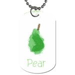 Pear Fruit Watercolor Painted Dog Tag (Two Sides) Front